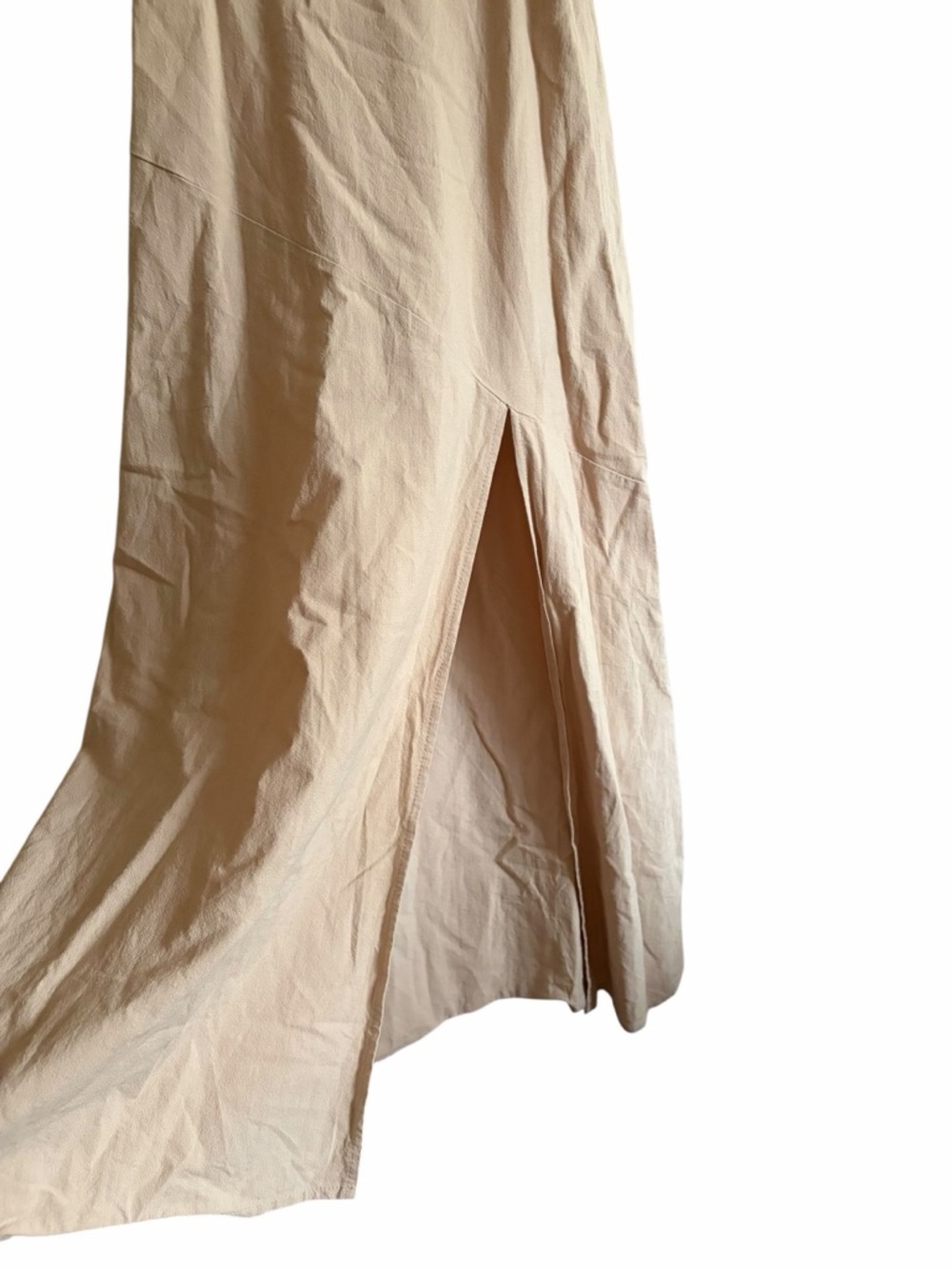 Altar'd State Beige Linen Midi Slip Dress with Side Slit - Picture 4 of 8